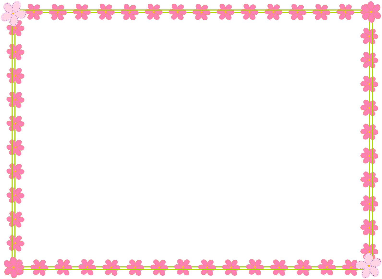 Pink Flower Border Clip Art - Message For Anniversary Husband (1600x1183)