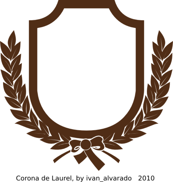 Laurel Leaves Around A Badge Hi Image - Red & Blue Cap & Diploma Photo Card, Graduation (570x600)