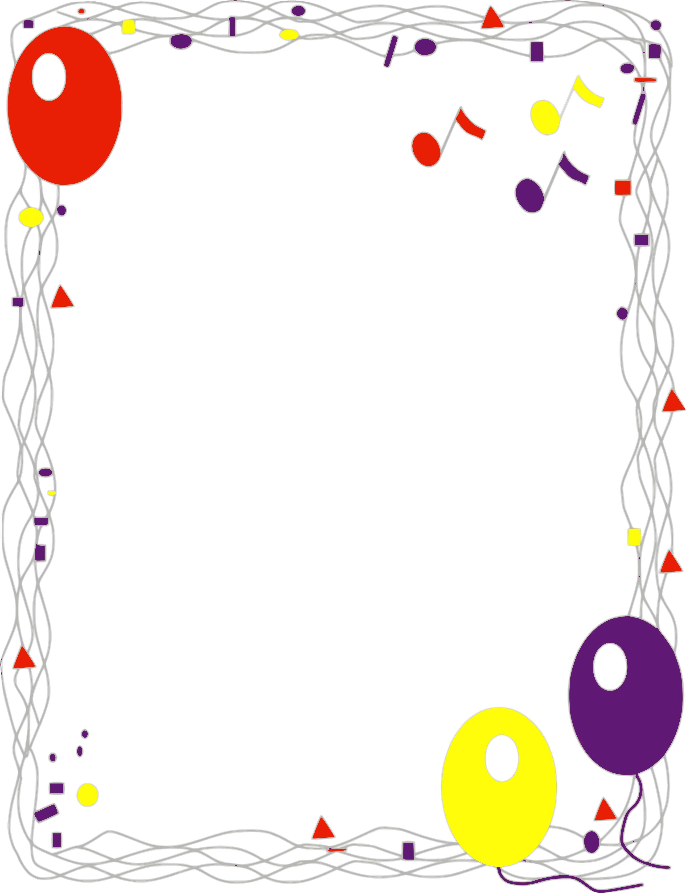 Colorful Flower Frames And Borders Download - Happy Birthday Card Border (2911x3792)