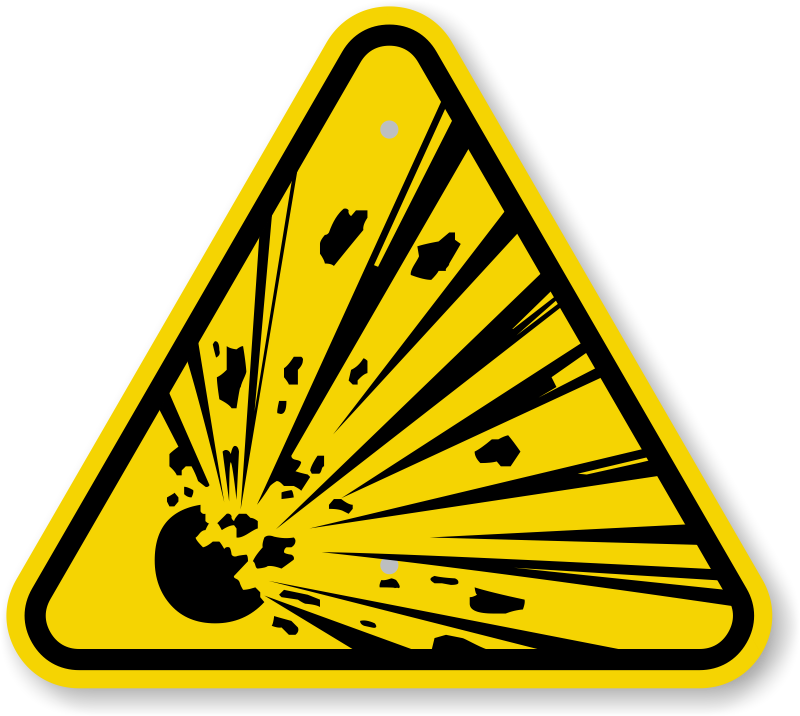 Iso Explosive Material Warning Sign Symbol - Explosive Warning Sign (800x716)