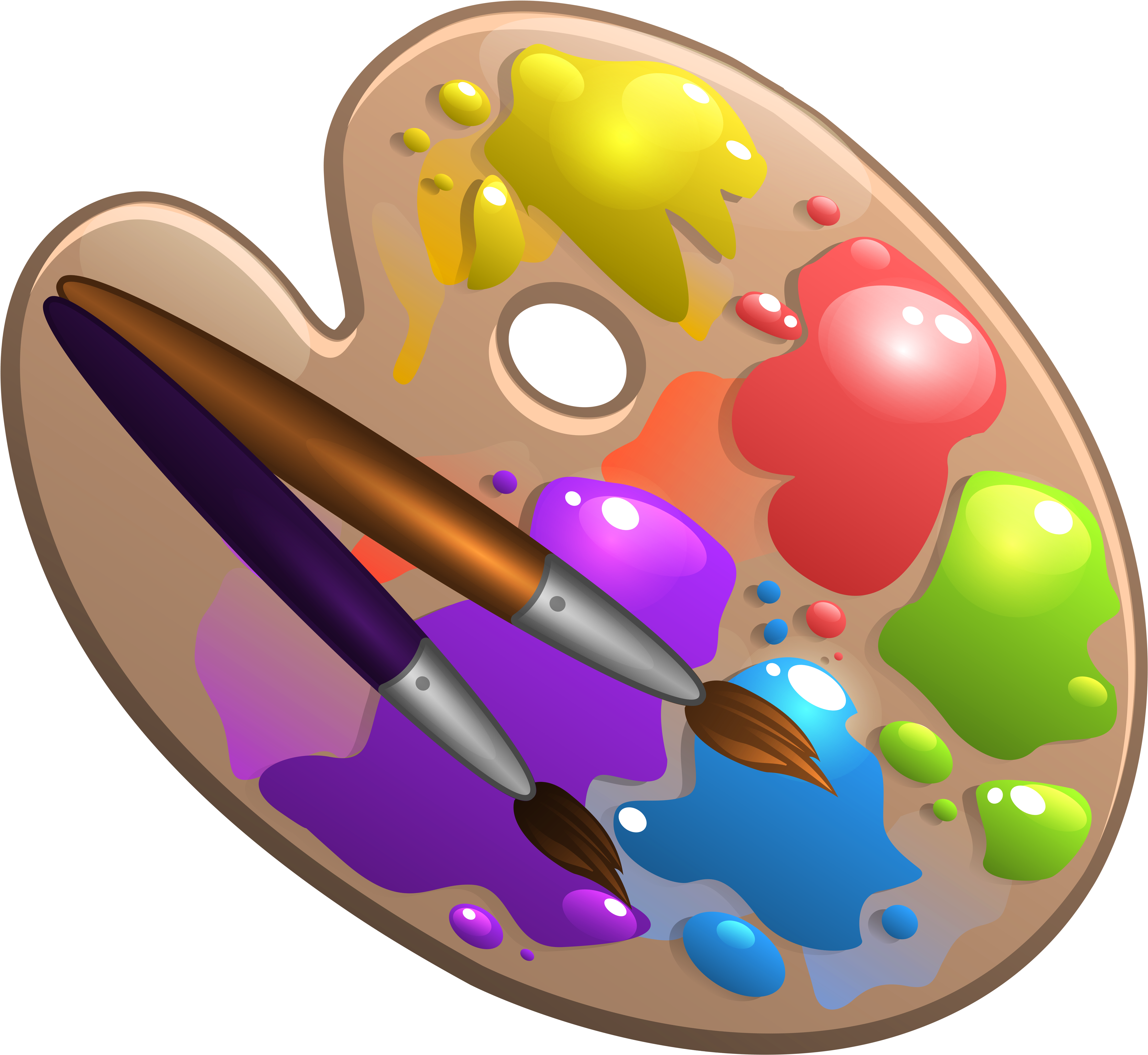 Palette Clipart Art Pallet - Paint Brush Clip Art (5903x5599)