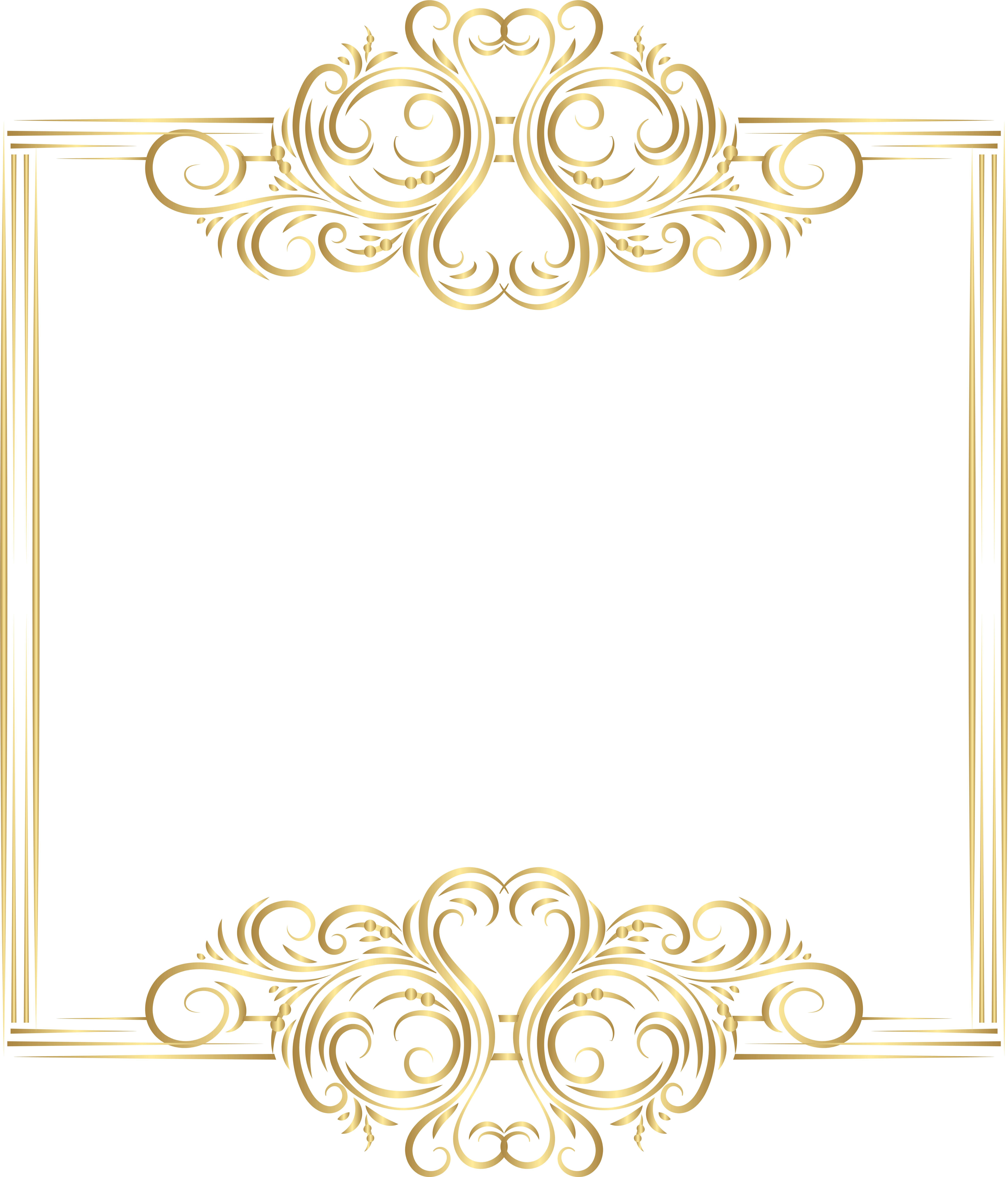 Golden Clipart Gold Border Pencil And In Color Free - Golden Clipart Gold Border Pencil And In Color Free (6853x8000)