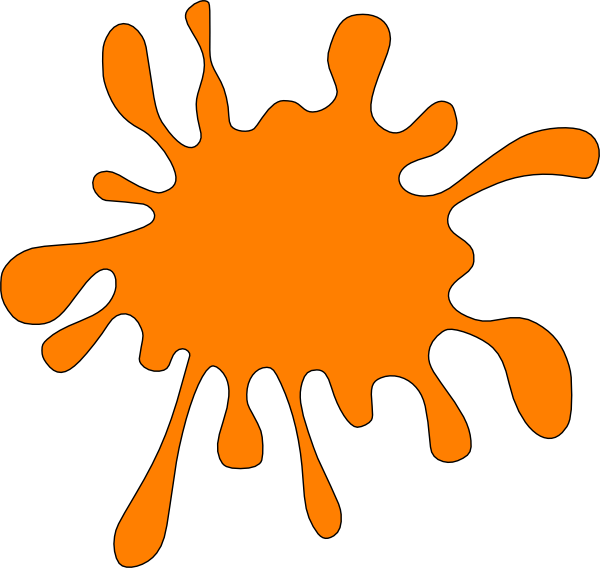 28 Collection Of Orange Paint Clipart - Orange Paint Splatter Clip Art (600x568)
