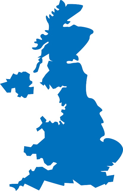 Blue, Outline, Map, Scotland, Silhouette, Island - Wall Sticker Uk Places (412x640)