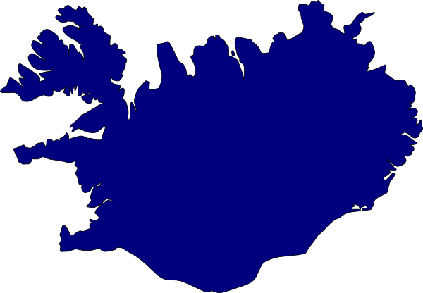 Iceland Svg Clip Arts 600 X 416 Px - Iceland Black And White Map (600x416)