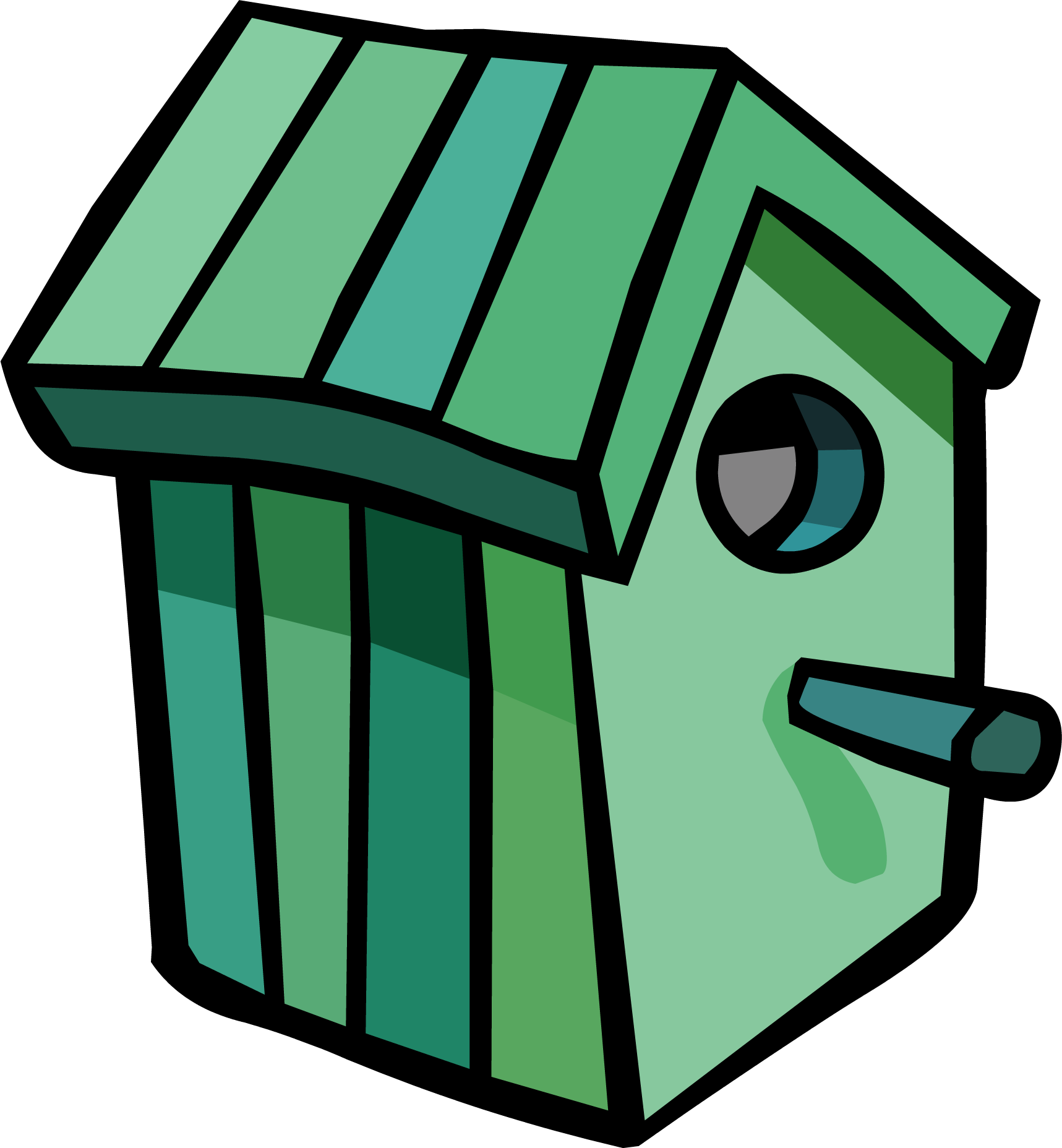 Green Birdhouse - Club Penguin Pet Shop (1717x1856)