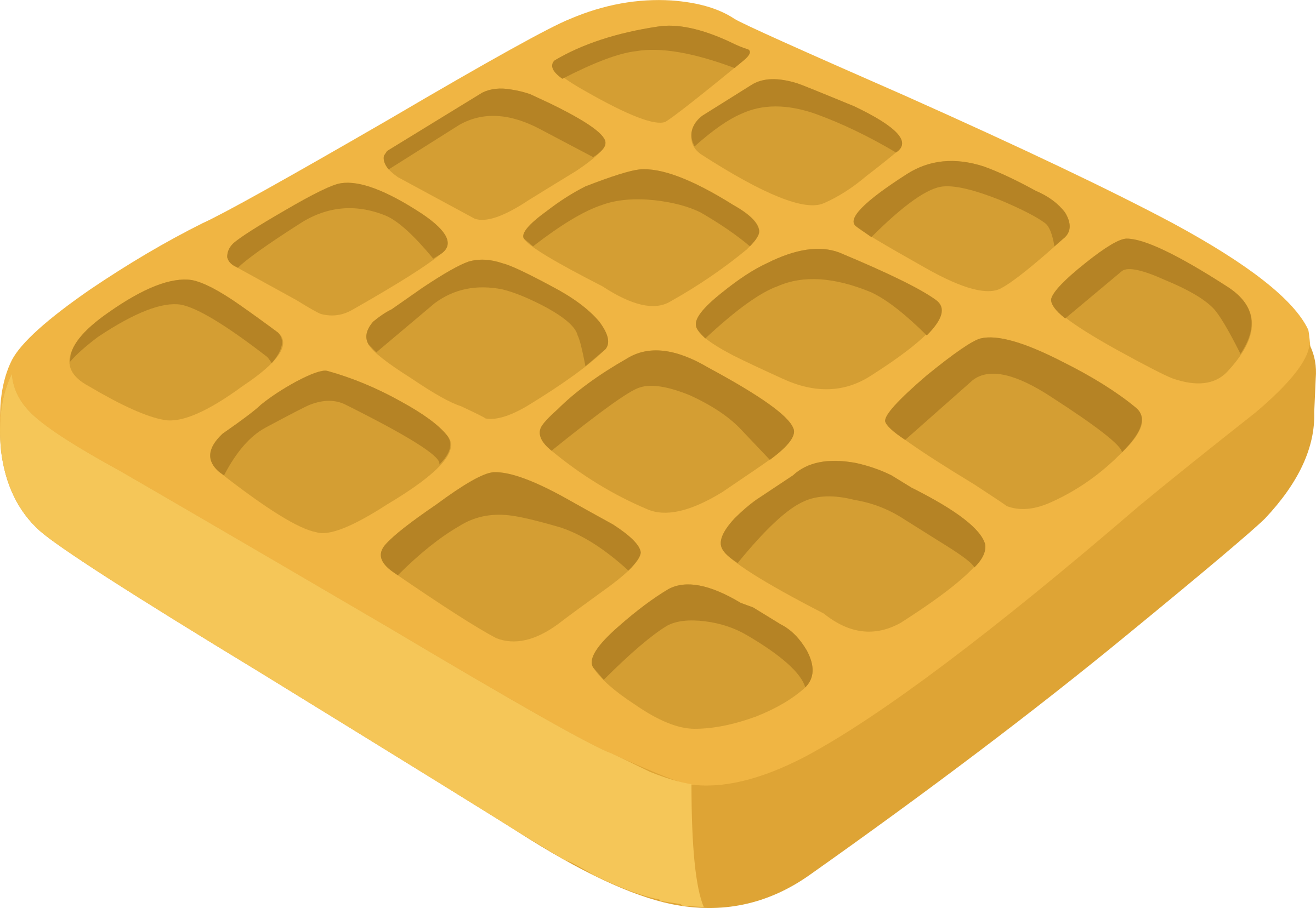 Dinner Party Clipart With Transparent Background - Waffle Clipart (2400x1657)