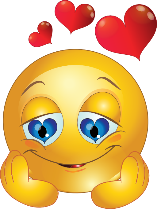 Loving Smiley-face Eyes Clipart - Love Smiley (512x684)