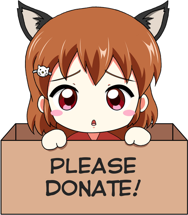 Here We Have A Anime Girl In A Box Asking For Donations, - Please Donate Anime (847x910)