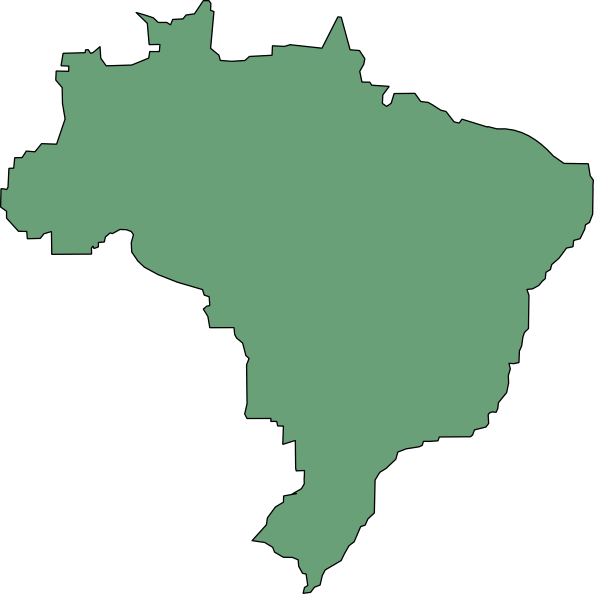 Free Vector Brazil Clip Art - Brazil Map (594x594)