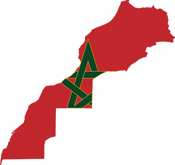 Map Of Morocco - Morocco Map Flag (600x566)