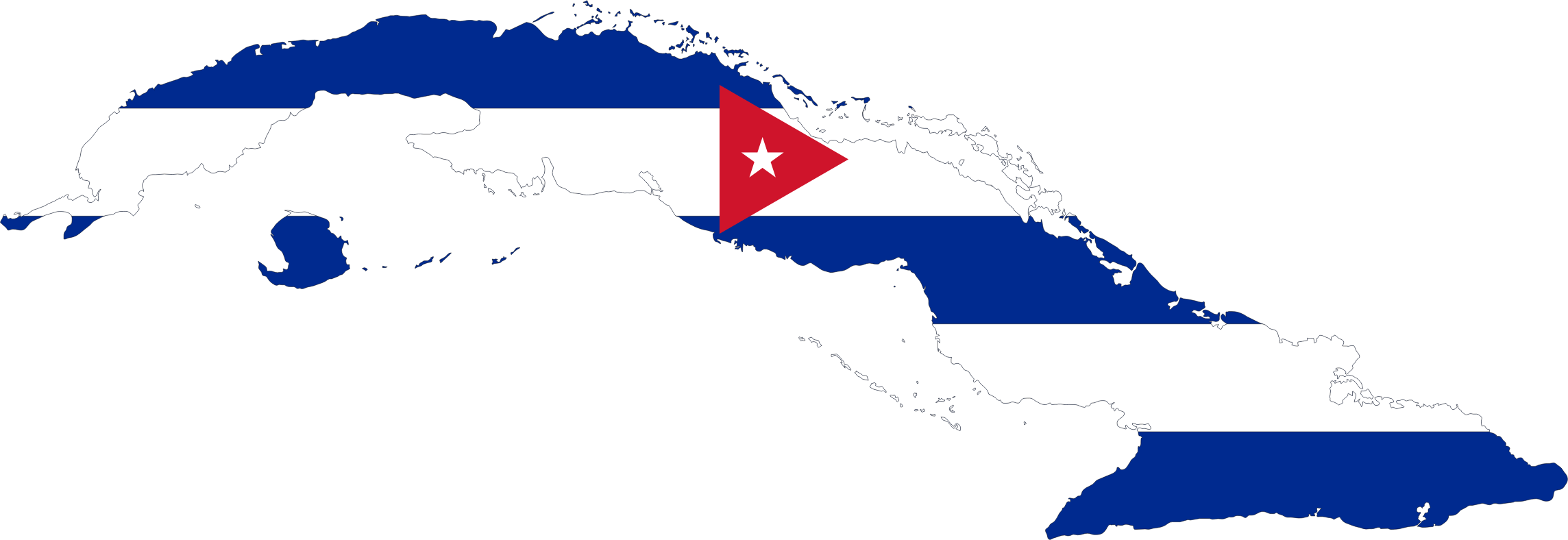 Map Flag - Cuba Map Png (2288x788)