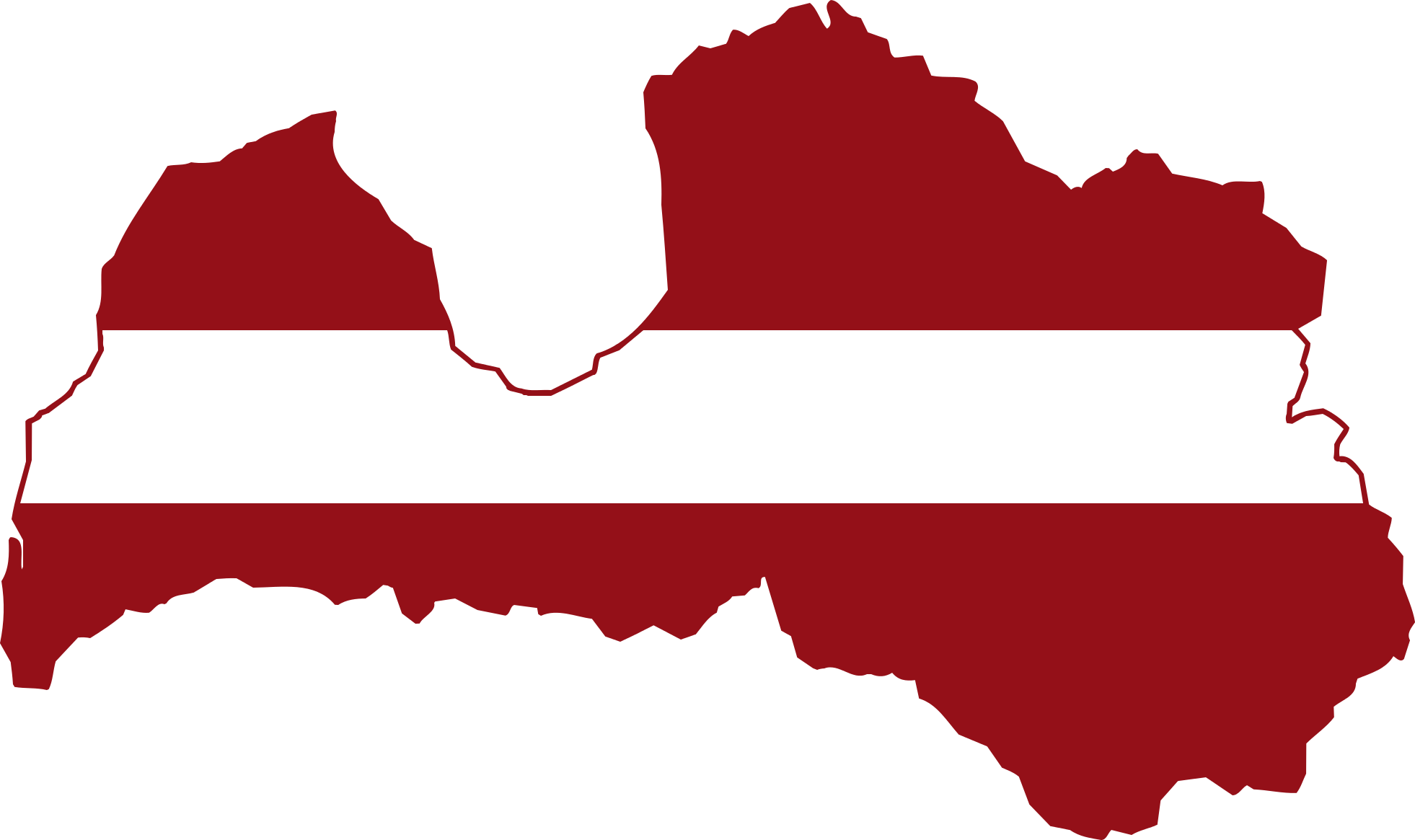 World History Clip Art Download - Latvia Map With Flag (1962x1165)