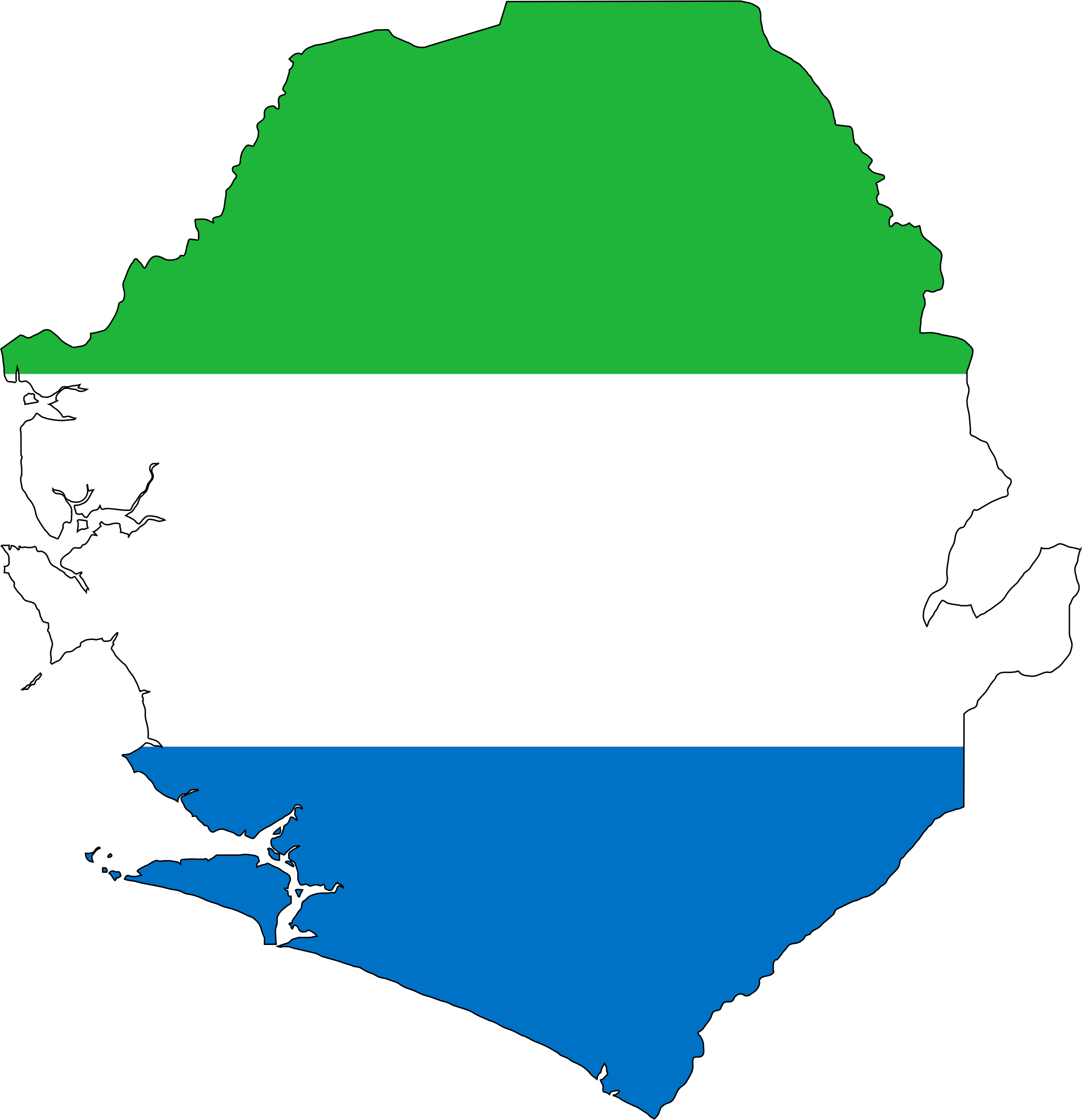 Sierra Leone Map Clipart - Sierra Leone Flag (2231x2310)