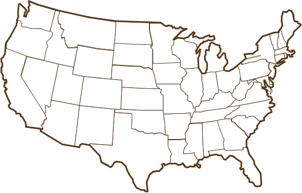 Brown Us Map Clip Art At Clker - Patriot Front Vanguard America (600x383)