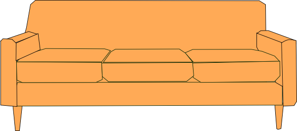 Orange Sofa Clipart (600x265)