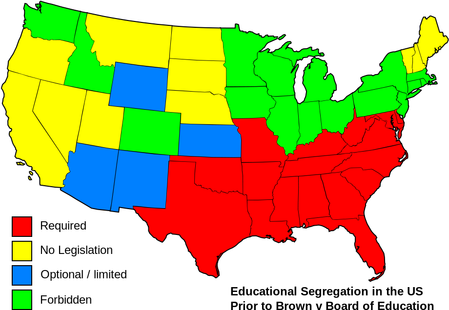 Education Road Map Clipart - States With Jim Crow Laws (955x673)