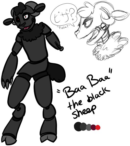 Baa Baa Black Sheep By Kronicaa - Fnaf Sheep Oc (584x622)