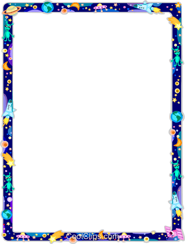 Fancy Background Outer Space Outer Space Frame Royalty - Space Frames And Borders (364x480)