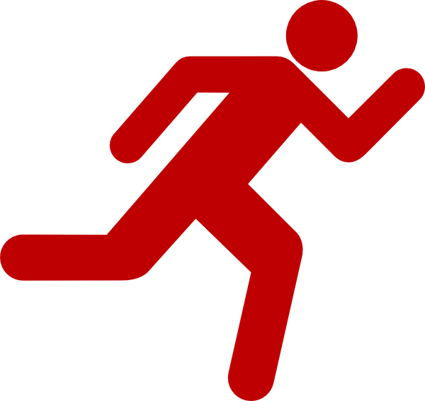 Red Running Icon On Transparent Background Clip Art - Red Running Stick Figure (600x567)