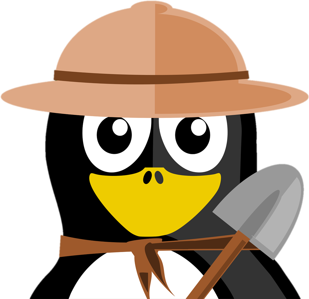 A Cartoon Penguin Wearing A Hat And Holding A Shovel - Bunny Penguin Shower Curtain (1028x1028)