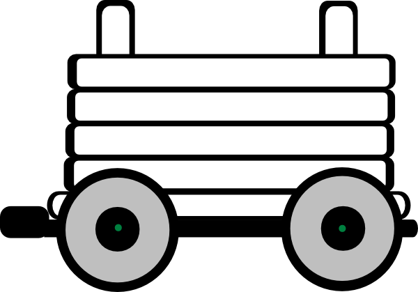 Clipart Train With 3 Carriages (600x419)