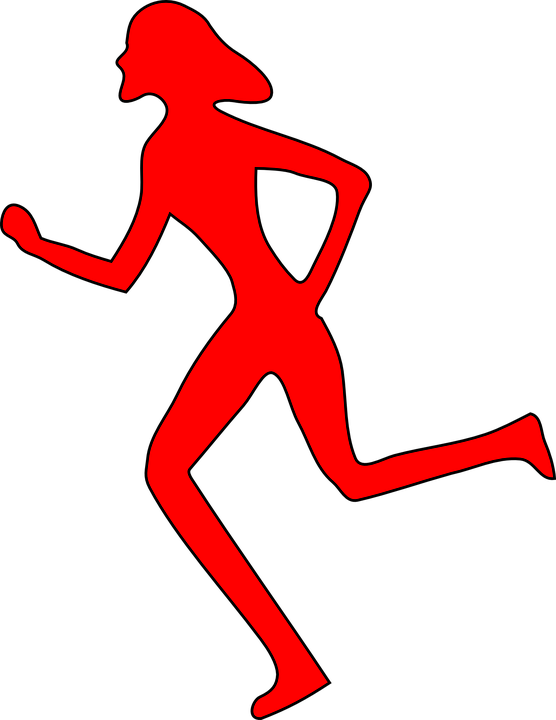Girl Running Clipart - Woman Running Clip Art (556x720)