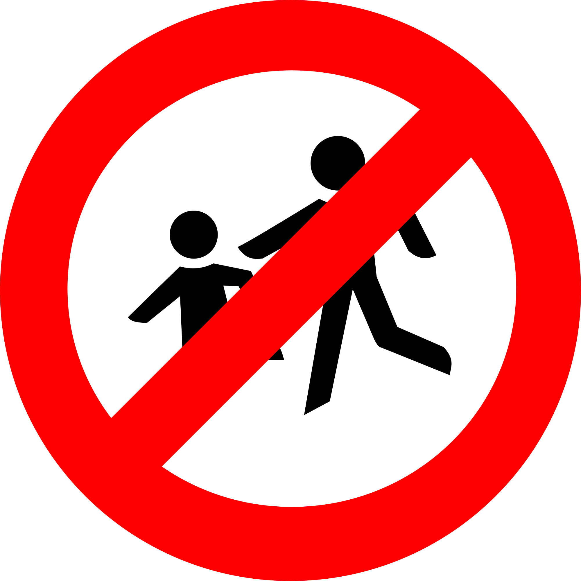 As Feds Tell Colleges To Support Parenting Students - No Pedestrians Road Sign (2000x2000)