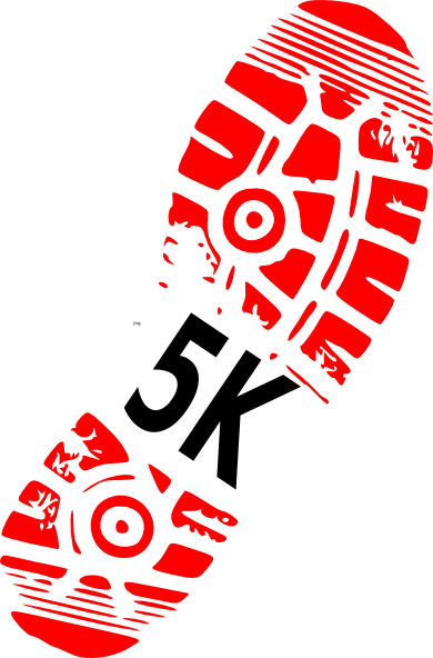 Running Shoe Print Hi Clipart - Clip Art Cross Country Run (390x592)