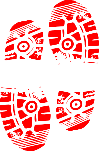 Red Clipart Running Shoe - Running Shoe Print Clip Art Free (396x600)