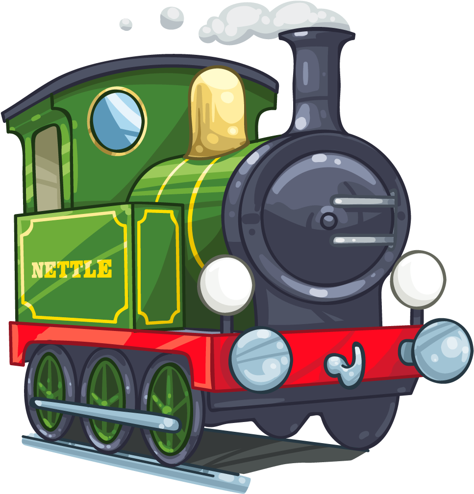 Cartoon Steam Locomotive - Green Steam Train Clip Art (1024x1024)