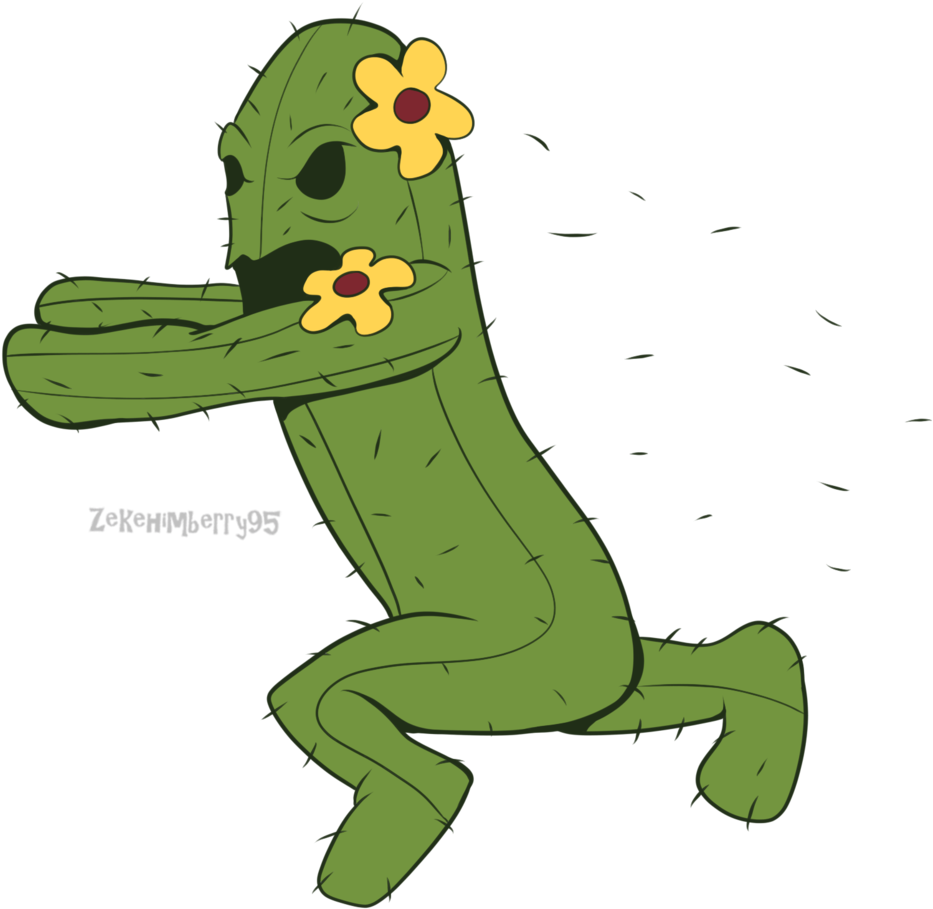 Zekehimberry95 Cactus Creature By Zekehimberry95 - Cactus I Cartoon (1024x1055)