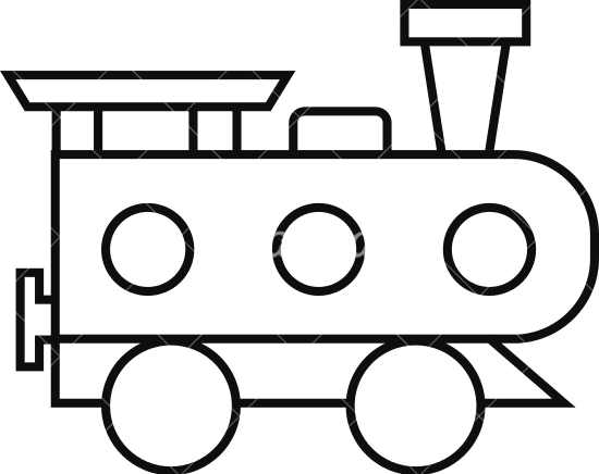 Pin Train Clip Art Black And White - Line Art (550x436)