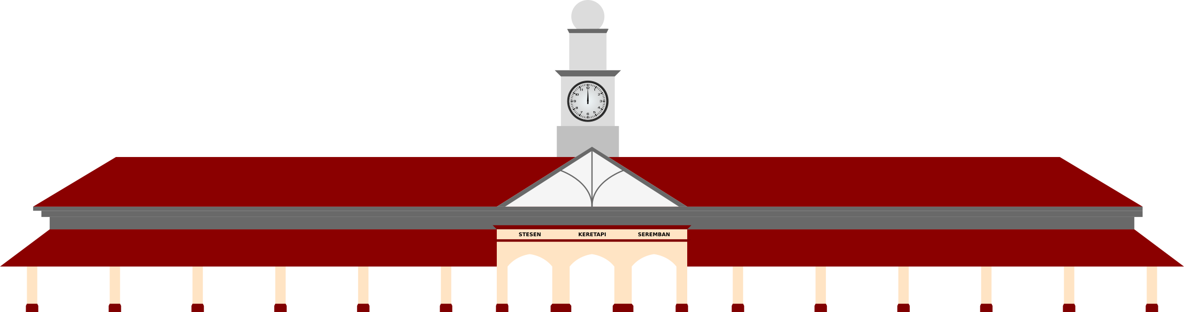 Railway Station - Train Station Vector Png (2400x634)