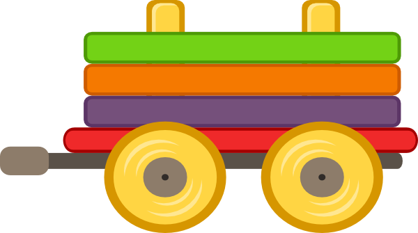 Cute - Cartoon Train With Carriages (600x335)