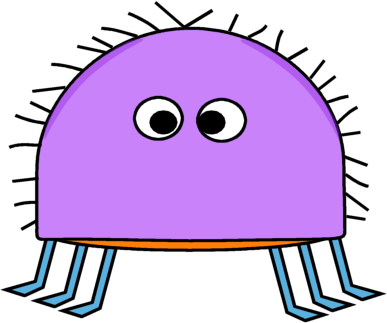 Hairy Purple Bug Clip Art - Cute Clip Art Bugs (387x323)