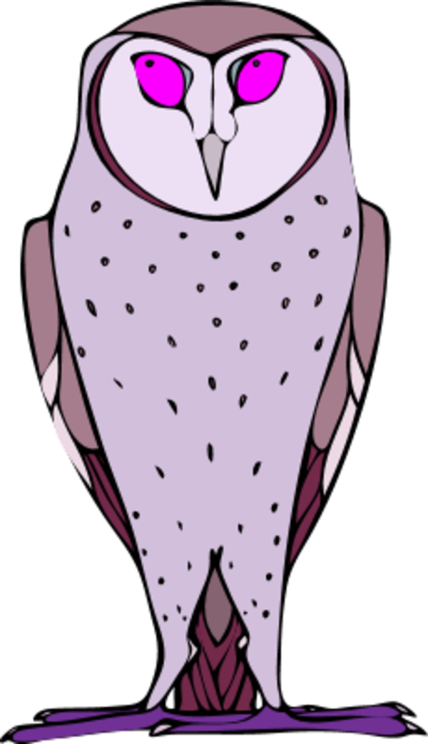 Owl Funny Cartoon - Owl Clip Art (600x1043)