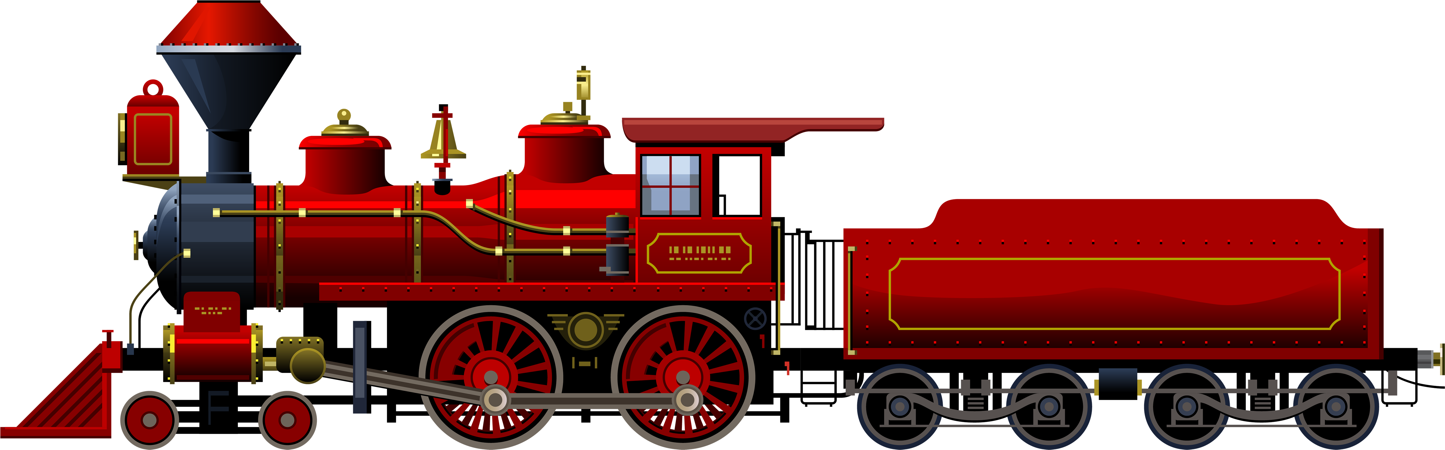 Red Locomotive Png Clipart - Nordpoleilweihnachtszug Karte (5000x1776)