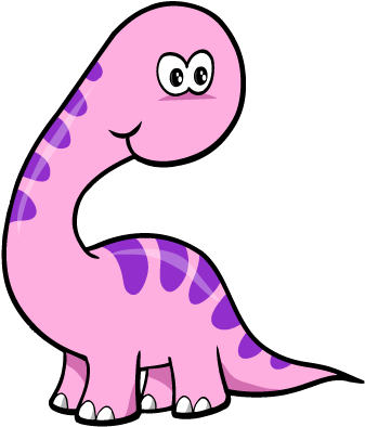 Pink And Purple Baby Dinosaur Wall Decal Wallmonkeys - Pink And Purple Dinosaur (384x444)