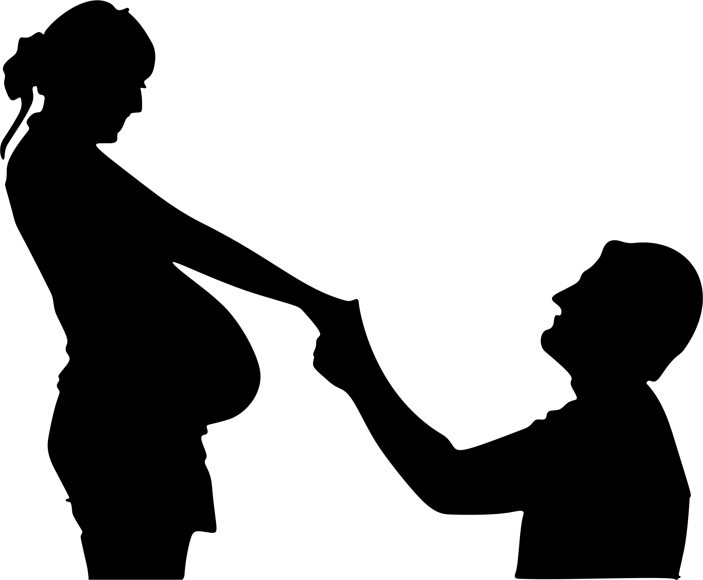 With Pregnant Wife - Wife And Husband Silhouette (2280x1882)