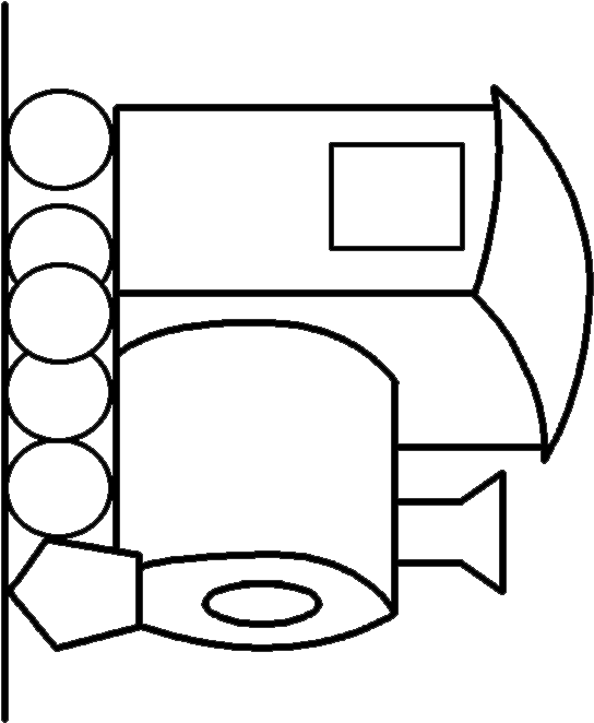 Toy Train Coloring Pages - Line Art (648x714)