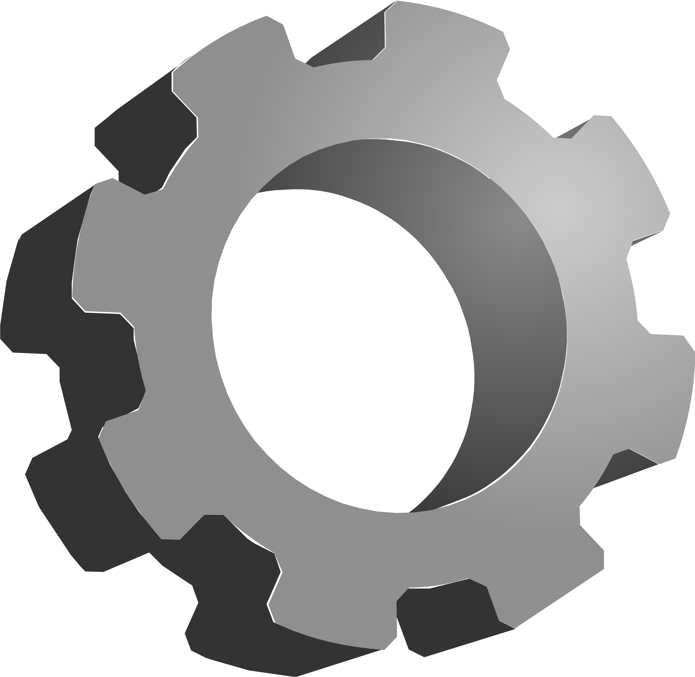 Gears Clipart Transparent - Gear 3d Icon (2399x2334)