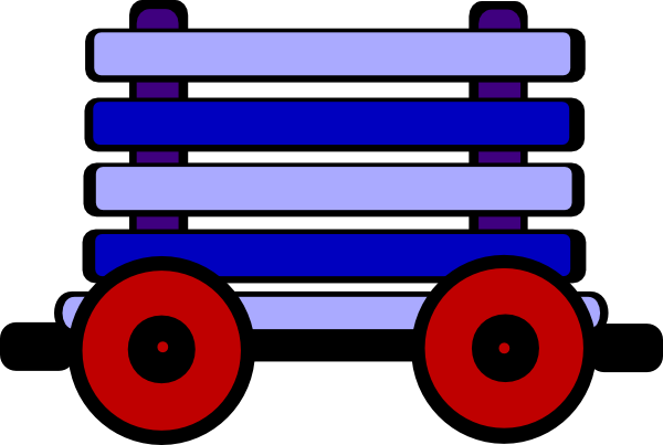 Loco Train Carriage Blue Clip Art At Clker - Train Carriage Clipart (600x403)