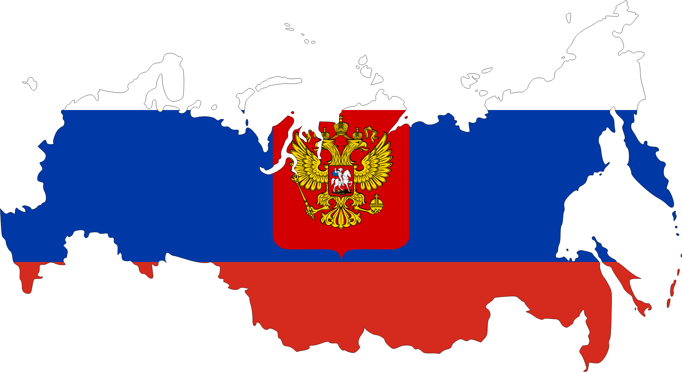 Russia Flag Map - Russia Flag Map (2244x1224)