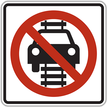 R15-6 No Motor Vehicles On Tracks - Señal De Permitido Parquear (400x400)