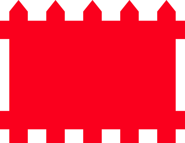Red Fence Clip Art - Red Fence Clipart (600x466)