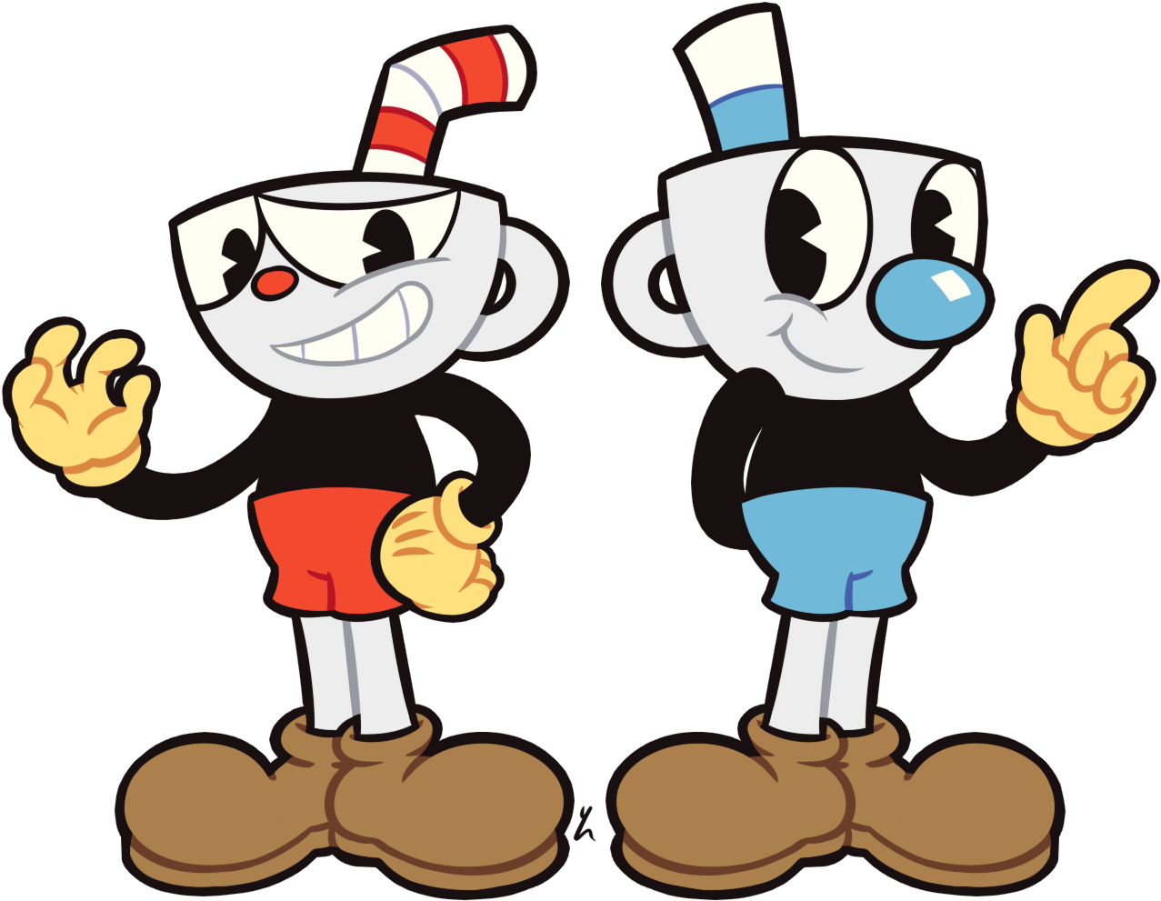 Anime, Yatsunote, Cuphead, Mugman, Cuphead , Yellow - Cuphead Png (1287x996)