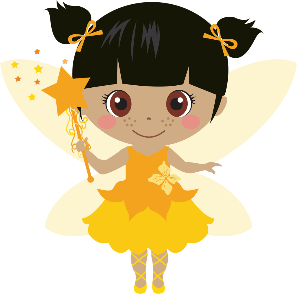 Fairy Clipart Yellow - Girl Fairy Clip Art (1024x1016)