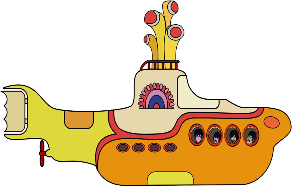 Beatles-in A Yellow Submarine - Yellow Submarine No Background (1000x650)