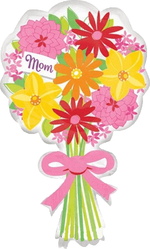 30" Mother's Day Mom Floral Bouquet Balloon - Flowers For Mom Clip Art (301x500)